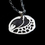 Two Bird with Stones Pendant Large Sterling Silver Two Bird with Stones Pendant